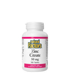 Natural Factors Zinc Citrate 50 mg (180 Tablets)