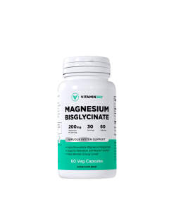 Vitamin360 Magnesium Bisglycinate 200 mg (60 Veg Capsules)